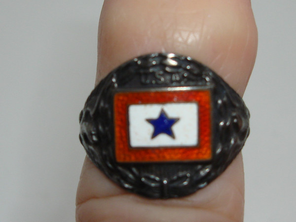 Vintage WWI Sterling Silver Son in Service Ring - Size 4 (USA)