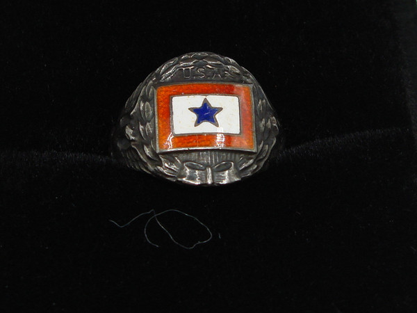 Vintage WWI Sterling Silver Son in Service Ring - Size 4 (USA)