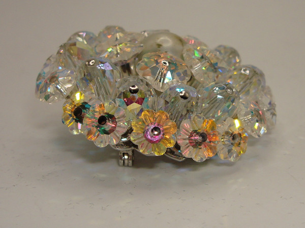 Vintage 1960s Vendome Aurora Borealis Crystal Brooch - Estate Find