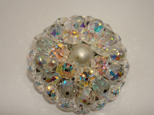 Vintage 1960s Vendome Aurora Borealis Crystal Brooch - Estate Find