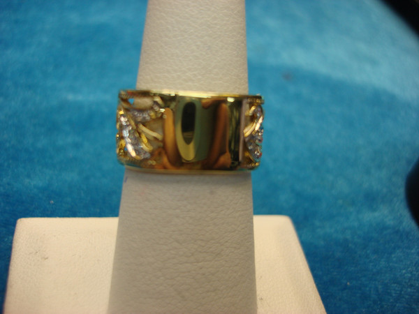 Sparkling Gold Vermeil Filigree Ring - Sterling Silver Size 7