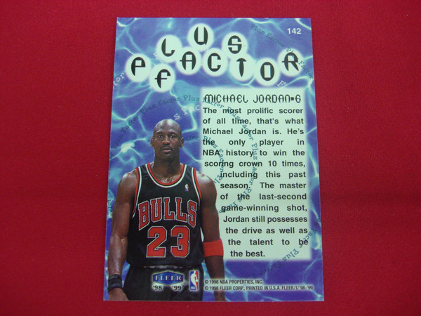 1998-99 Fleer Tradition Plus Factor Michael Jordan #142 Chicago Bulls Card - PSA Graded (See Photos)