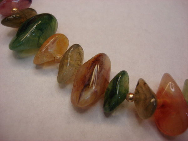 Vibrant Multi-Color Gemstone Bead Necklace (16