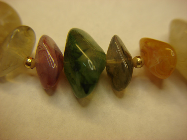 Vibrant Multi-Color Gemstone Bead Necklace (16