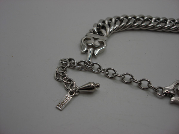 Vintage Monet Silver Cuban Link Choker Necklace - 18