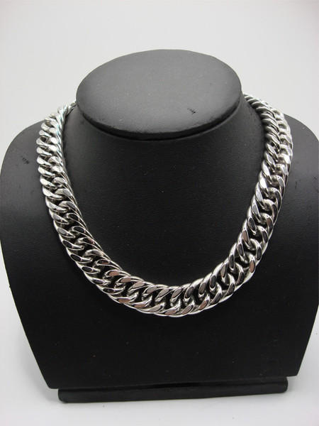 Vintage Monet Silver Cuban Link Choker Necklace - 18