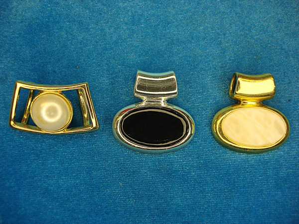 Vintage Estate Charm Pendant Lot of 3 - Unique Oblong & Rectangle Shapes