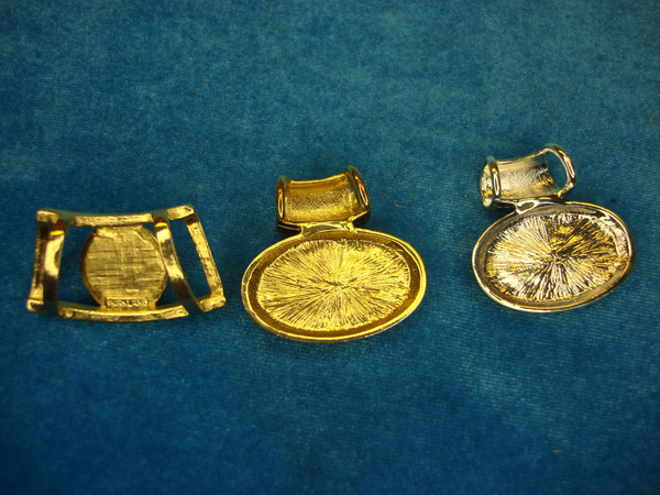 Vintage Estate Charm Pendant Lot of 3 - Unique Oblong & Rectangle Shapes