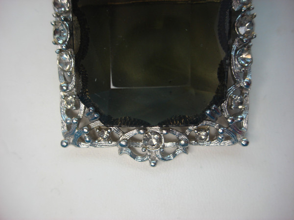 Vintage Sarah Coventry Necklace w/ Large Faux Smoky Topaz Pendant - 18-20 inch Chain