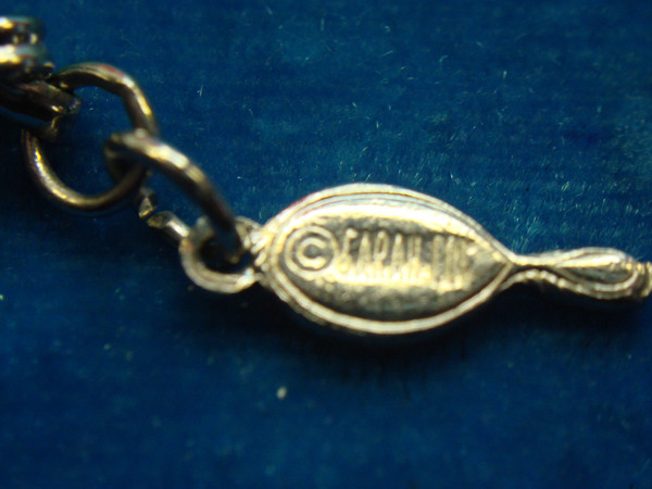 Vintage Sarah Coventry Necklace w/ Large Faux Smoky Topaz Pendant - 18-20 inch Chain