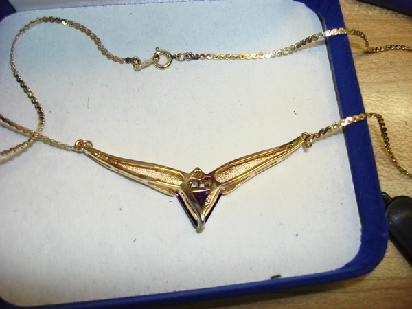 Vintage Lori Anderson Memories Collection Amethyst Necklace & Earrings - 14K Gold Filled