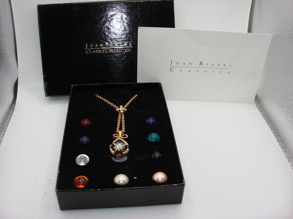 Vintage Joan Rivers Egg Pendant Necklace Set (10 Interchangeable Eggs) - Classic Collection