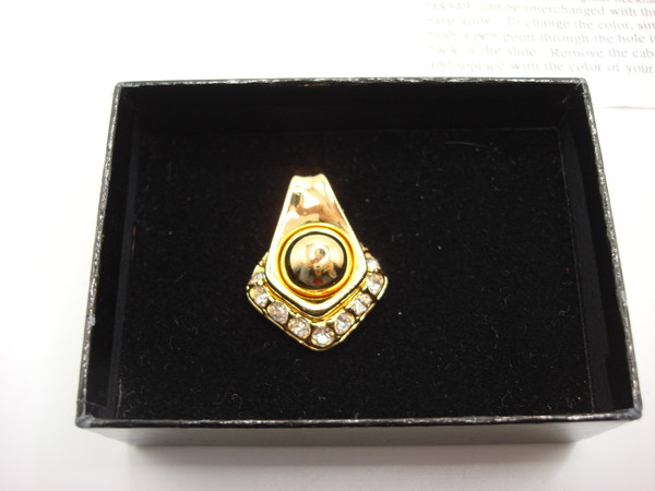 Vintage Joan Rivers Pave Slide Enhancer - Gold Tone, Mint Condition w/ Box & Papers!