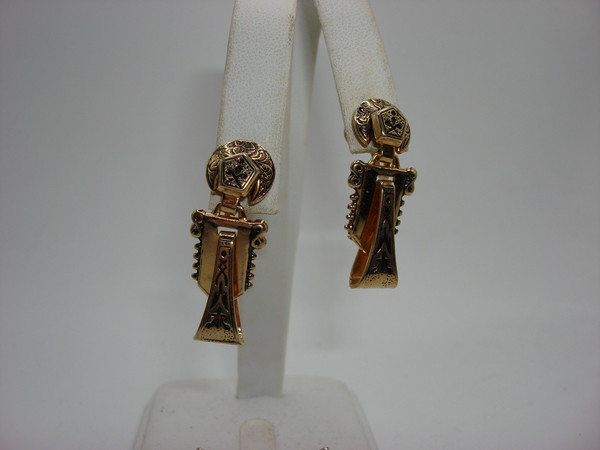 Vintage Victorian Revival Brooch & Earrings Set (1950s-60s) Gold Tone Tailleur d'Épargne