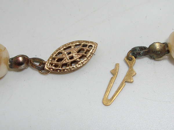 Vintage Loni Anderson Cream Baroque Pearl Vermeil Necklace (925 Sterling Silver)