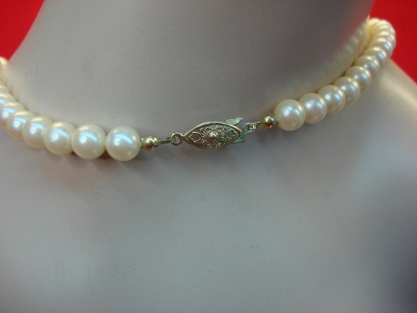 Gold Tone Faux Pearl & Diamond Choker Necklace | Vintage 16 Inch Statement Jewelry
