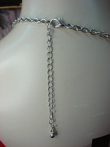 Vintage Silver Tone Necklace with Blue Pear Shaped Stones - 18-20 Inch