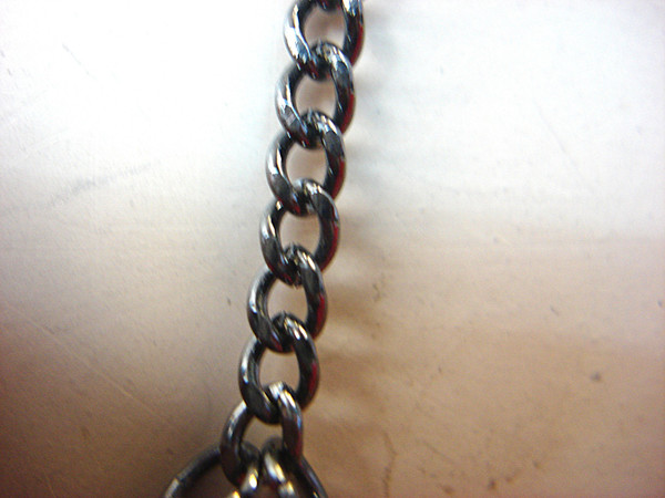 Vintage Blackened Metal Necklace w/ Simulated Diamonds & Faux Pearl Blooms