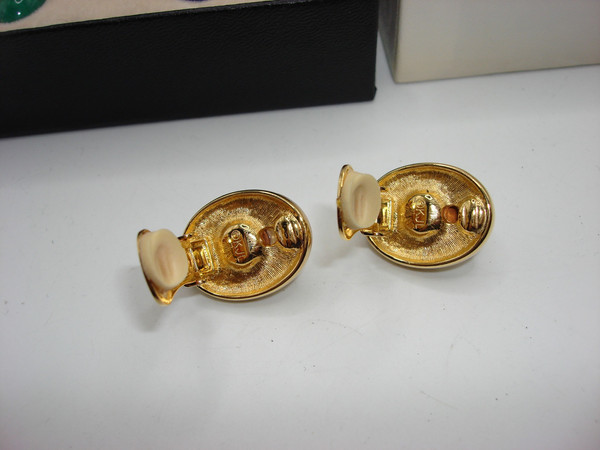 Vintage Kenneth J. Lane Interchangeable Clip-On Earrings - 8 Sets, Gold-Tone & Cubic Zirconia