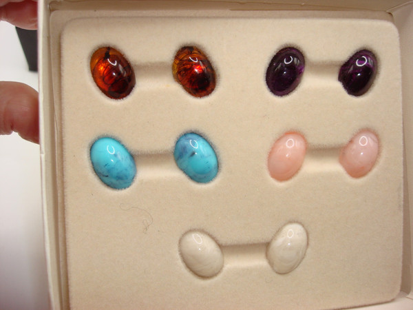 Vintage Kenneth J. Lane Interchangeable Clip-On Earrings - 8 Sets, Gold-Tone & Cubic Zirconia