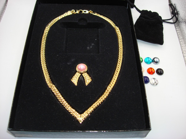 Vintage Joan Rivers Convertible Herringbone Necklace - 9 Interchangeable Designs (Gold Tone, Estate Find)