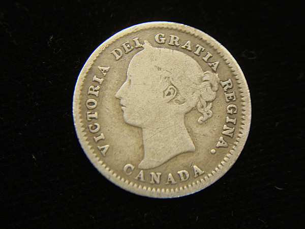 1886 Canada 10 Cents Obverse 4 Small 6 Variety - Uncirculated Natural Coin