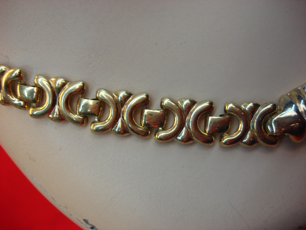 Vintage Gold Tone Necklace with Faux Diamonds & Pearls - 18