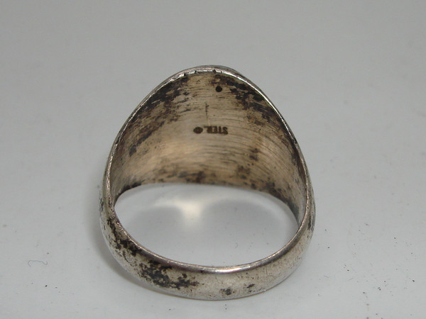 Vintage Sterling Silver Thunderbird Turquoise Ring, Size 8 - Sierra Nevada