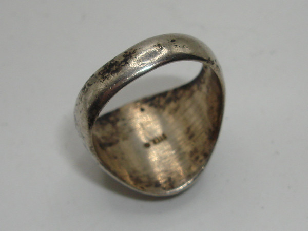 Vintage Sterling Silver Thunderbird Turquoise Ring, Size 8 - Sierra Nevada