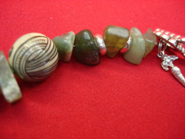 Vintage Chunky Statement Necklace w/ Semi-Precious Stone Chunks - 15 Inch