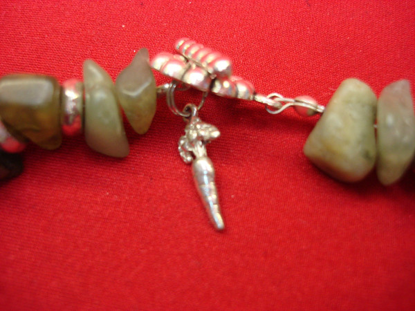 Vintage Chunky Statement Necklace w/ Semi-Precious Stone Chunks - 15 Inch