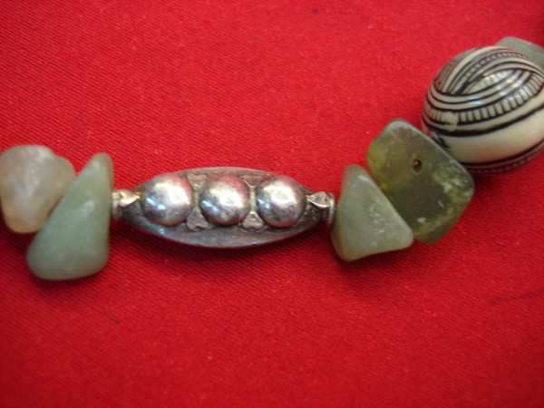 Vintage Chunky Statement Necklace w/ Semi-Precious Stone Chunks - 15 Inch