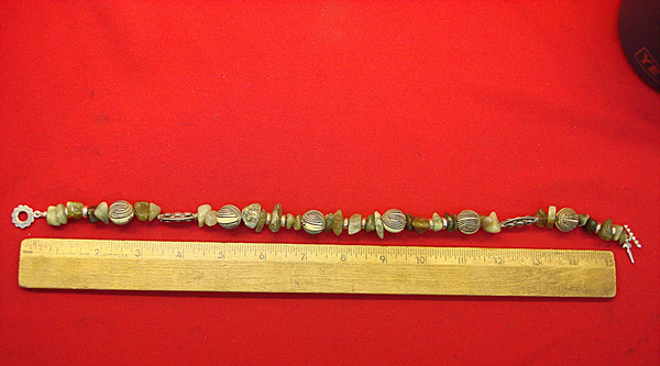 Vintage Chunky Statement Necklace w/ Semi-Precious Stone Chunks - 15 Inch