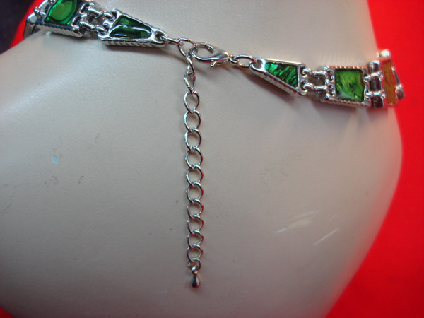 Vintage 3 Piece Jewelry Set - Necklace, Bracelet & Ring w/ Abalone Inlay