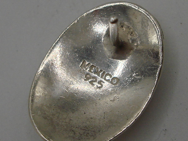 Vintage Mexico Sterling Silver Dome Earrings | Modernist Design