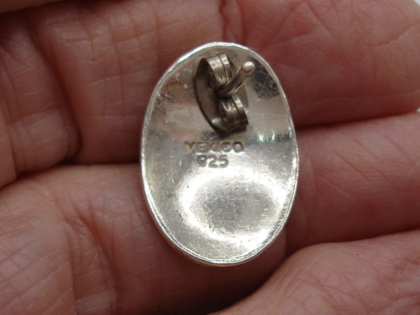 Vintage Mexico Sterling Silver Dome Earrings | Modernist Design