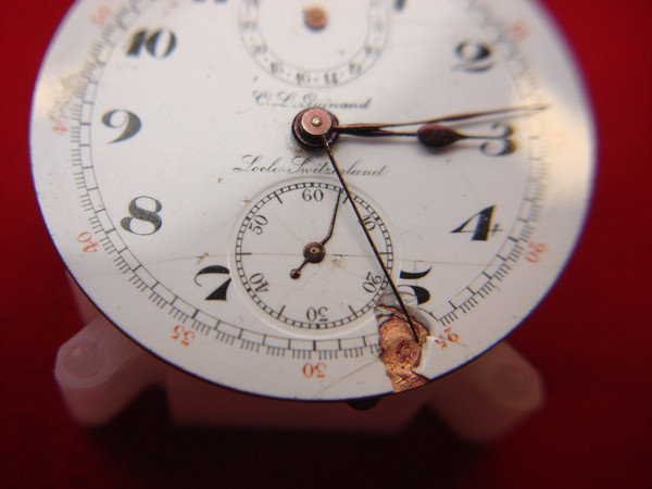 Vintage C.L. Guinand 17 Jewel Pocket Watch - Running Movement - Parts or Repair