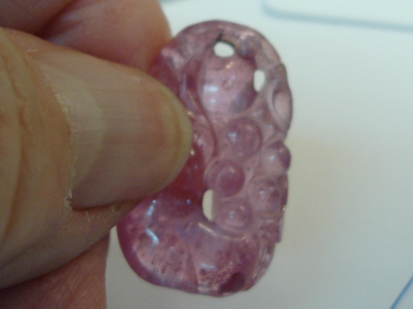 Vintage Chinese Hand-Carved Pink Tourmaline Pendant (4.3g)