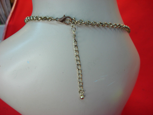 Vintage Gold Tone Reversible Necklace with Blue & Brown Stones - 19-22 Inch