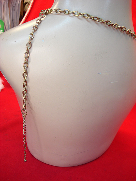 Vintage Gold Tone Peach & Pink Pear Shaped Stone Necklace - Adjustable 22-25in