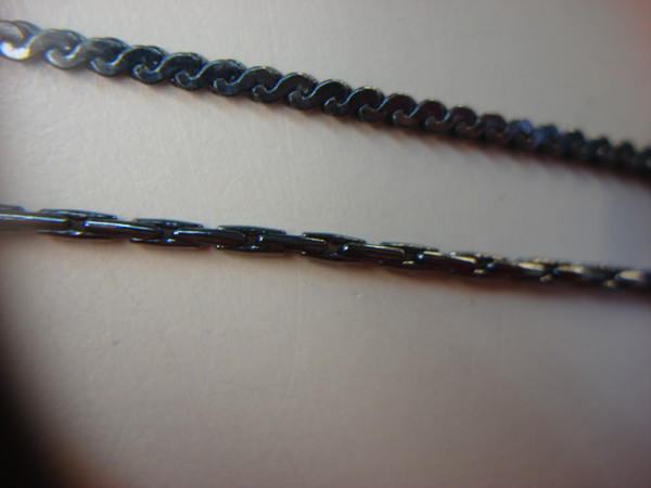 Vintage Necklace Set - Blue & Green Stone Pendants on Blackened Chains