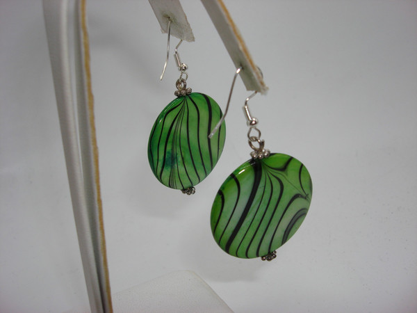 Vintage Artisan Sterling Lampwork & Art Glass Dangle Earrings Set (2 Pairs)