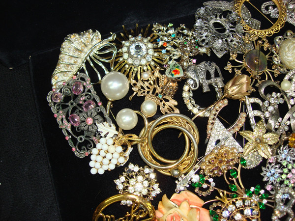 Vintage & Antique Costume Pin Collection (175+ Pieces) - 40 Years of Collecting
