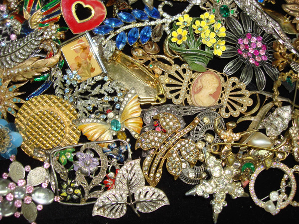 Vintage & Antique Costume Pin Collection (175+ Pieces) - 40 Years of Collecting