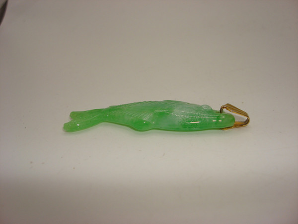 Vintage Chinese Jadeite Fish Pendant - Good Luck & Prosperity Charm (2 Inch)