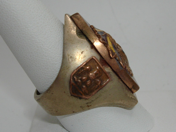 Vintage Mexican Indian Biker Ring | 1940s-50s Era, Size 9.5