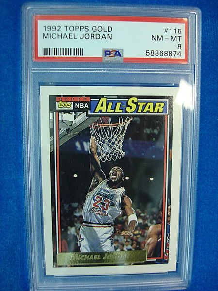PSA 8 1992 Topps Gold Michael Jordan #115 All-Star Basketball Card - NM-MT