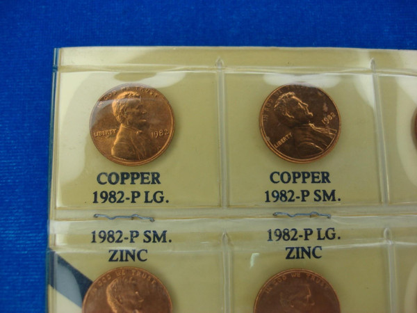 1982 Lincoln Cents Variety Set (7-Coin) - Uncirculated P & D Mint Mark
