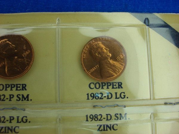 1982 Lincoln Cents Variety Set (7-Coin) - Uncirculated P & D Mint Mark