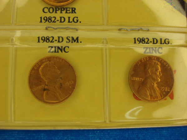 1982 Lincoln Cents Variety Set (7-Coin) - Uncirculated P & D Mint Mark